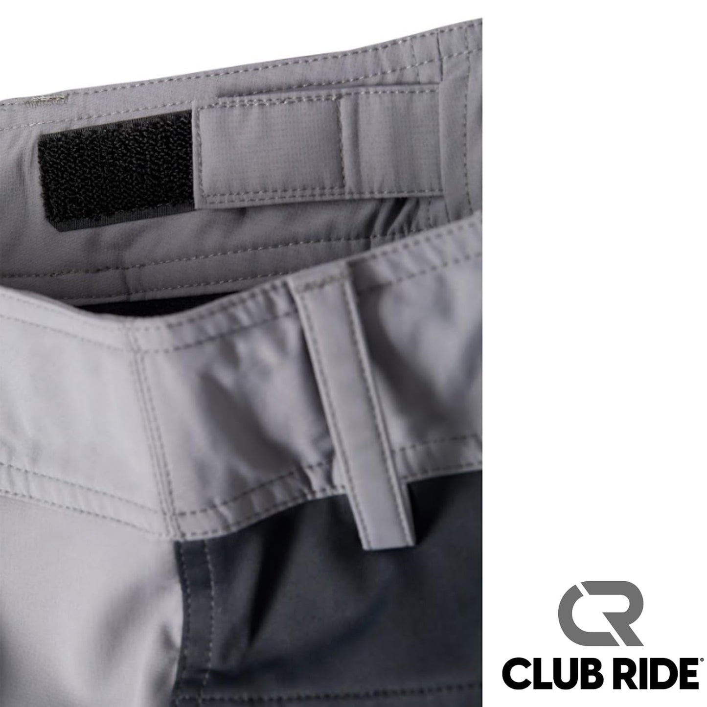 Club Ride Apparel Fuze Cycling Short with Level 2 Chamois - Men's Biking Shorts with Removable Chamois Liner - Grey - Large