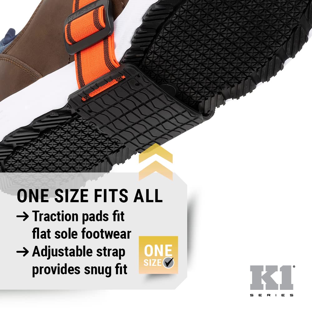 K1 Mid-Sole Ice Cleats for Men & Women - Rotatable Traction Aids For Winter Snow - Hi Vis - Low Profile