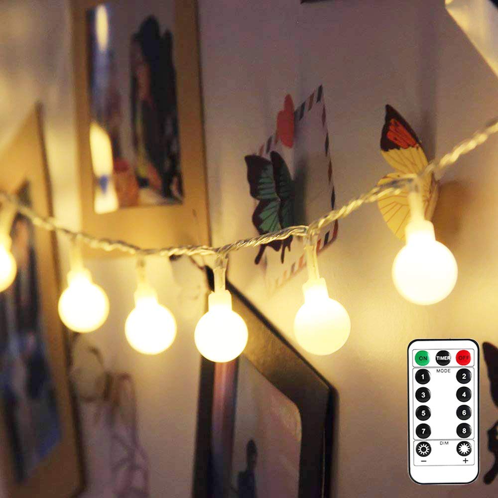 Lepro Bundle - Hanging Tent Light Blubs for Camping & Battery Operated Globe String Lights with Remote