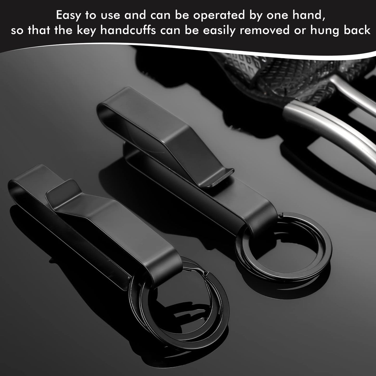 Sureio 6 Pack Duty Belt Key Holder Tactical Stealth Duty Key Ring Holder Stainless Steel Tactical Key Ring for Police and Fire Agencies Belt Quick Release Keyring 2.25 Inch Max