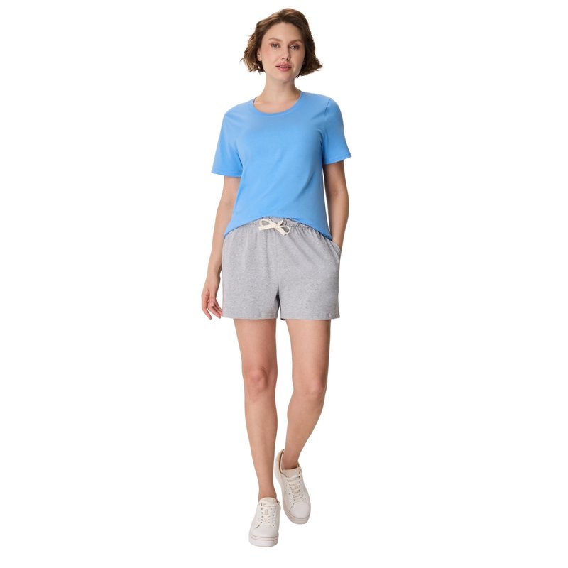 Essential Drawstring Shorts, Cotton Shorts for Women, Adjustable Shorts Light Steel