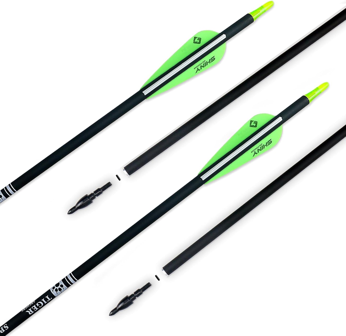 30Inch Carbon Arrow Practice Hunting Arrows with Removable Tips for Compound & Recurve Bow(Pack of 12)