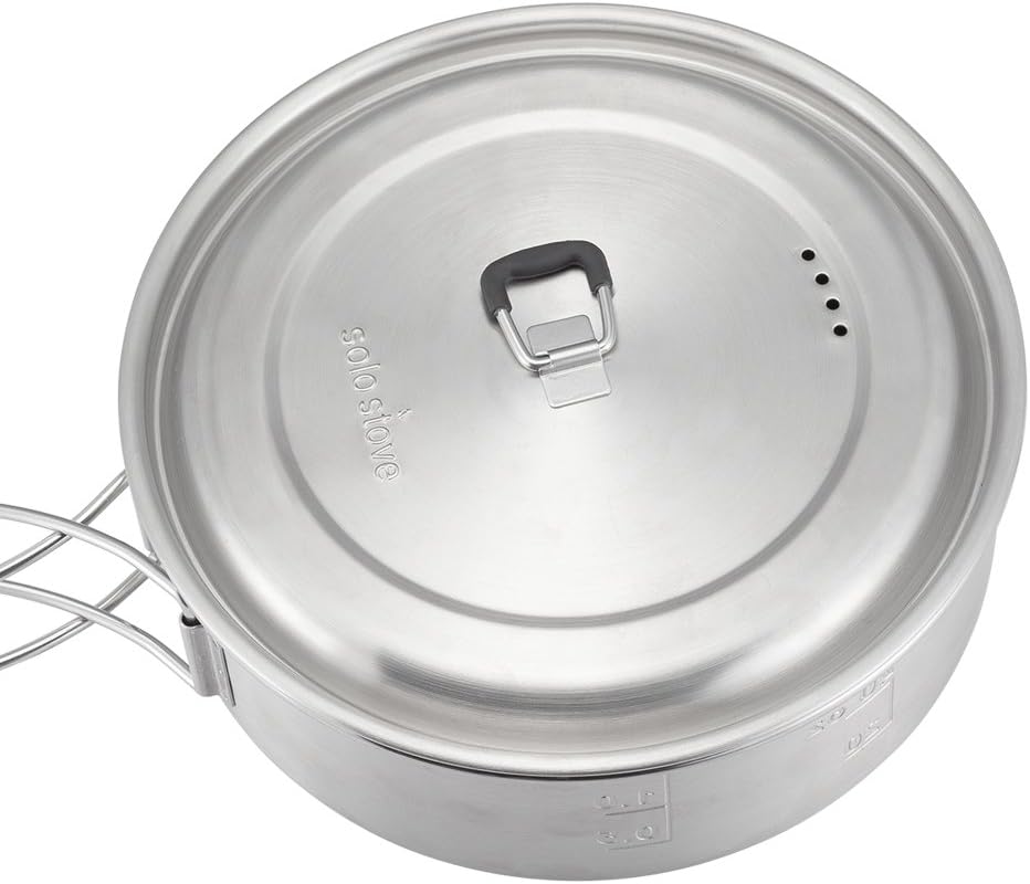 Solo Stove Campfire 2 Pot Set Combo - 4+ Person Wood Burning Camping Stove | Outdoor Kitchen Kit for Backpacking Camping Survival | NO Batteries or Liquid Fuel Gas Canister Required