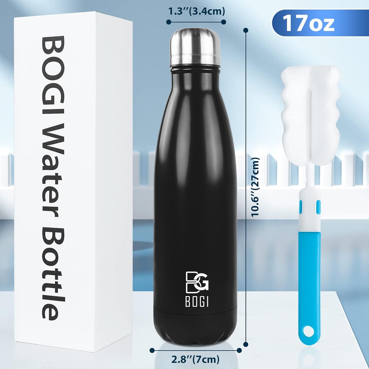 17oz Insulated Stainless Steel Water Bottle | Leak-Proof | Hot Pink for Outdoor Sports