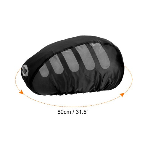 PATIKIL Cycling Bicycle Helmet Cover, Motorcycle Helmet Rain Covers Ride Gear Helmet Cover with Reflective Strip for Road Cycling, Black