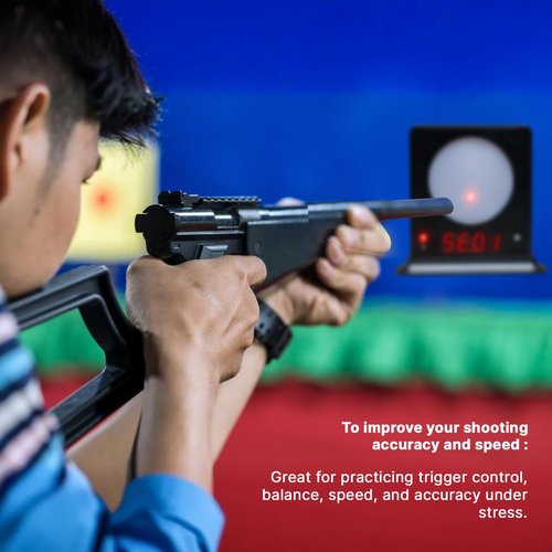 Accurize Mini Reaction Target 1-Pack – 2 Customizable Sizes (Default 100mm Size with 60mm Insert Plate), Shooting Targets with Timer for Reaction Speed Practice, Includes Holder & USB Charging Cable