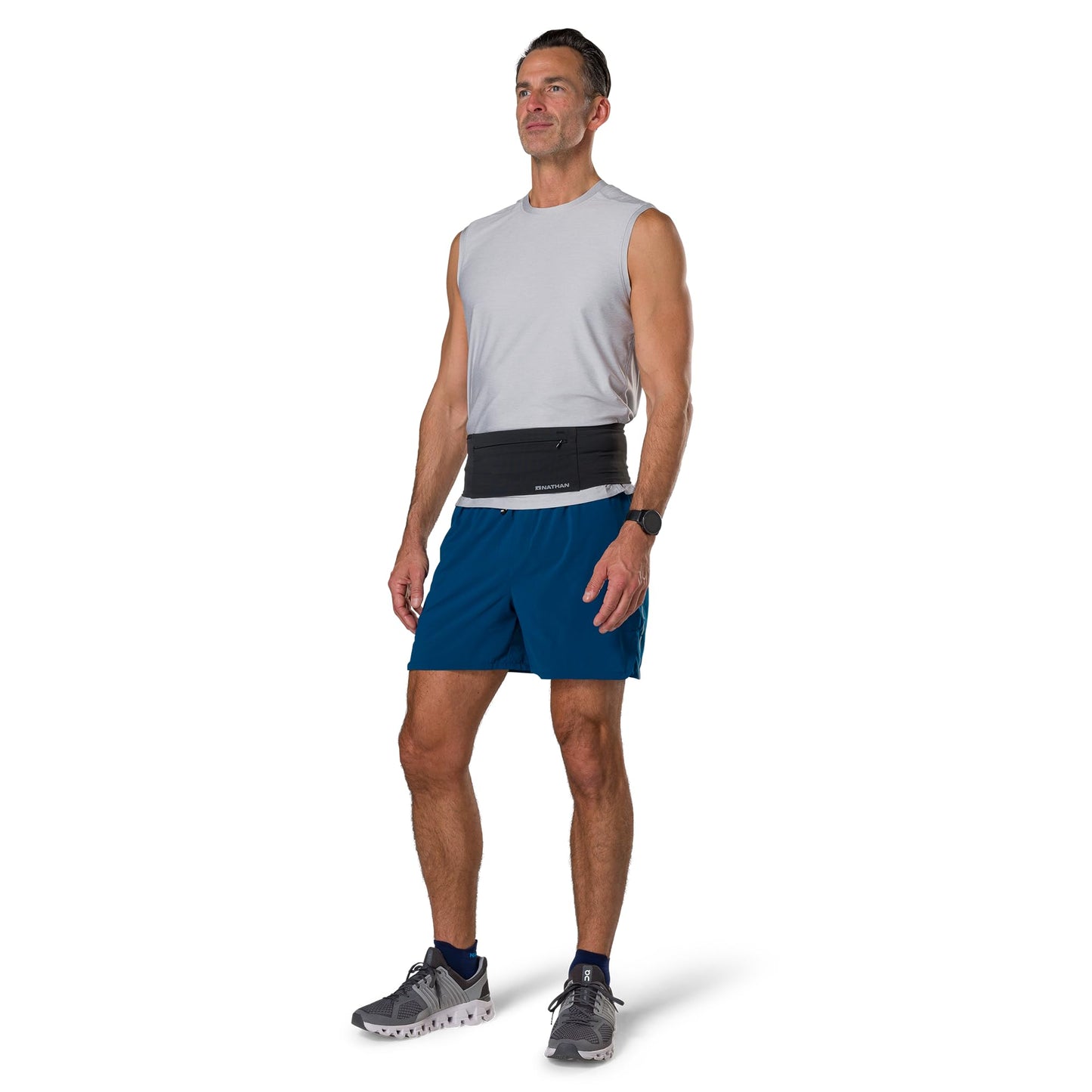 Nathan Zipster Max Running Belt, Running Belts for Women and Men, Bounce-Free Waist Pack with Extra Large Zipper Pocket, Smartphone Storage, Walking, Gym, Hiking
