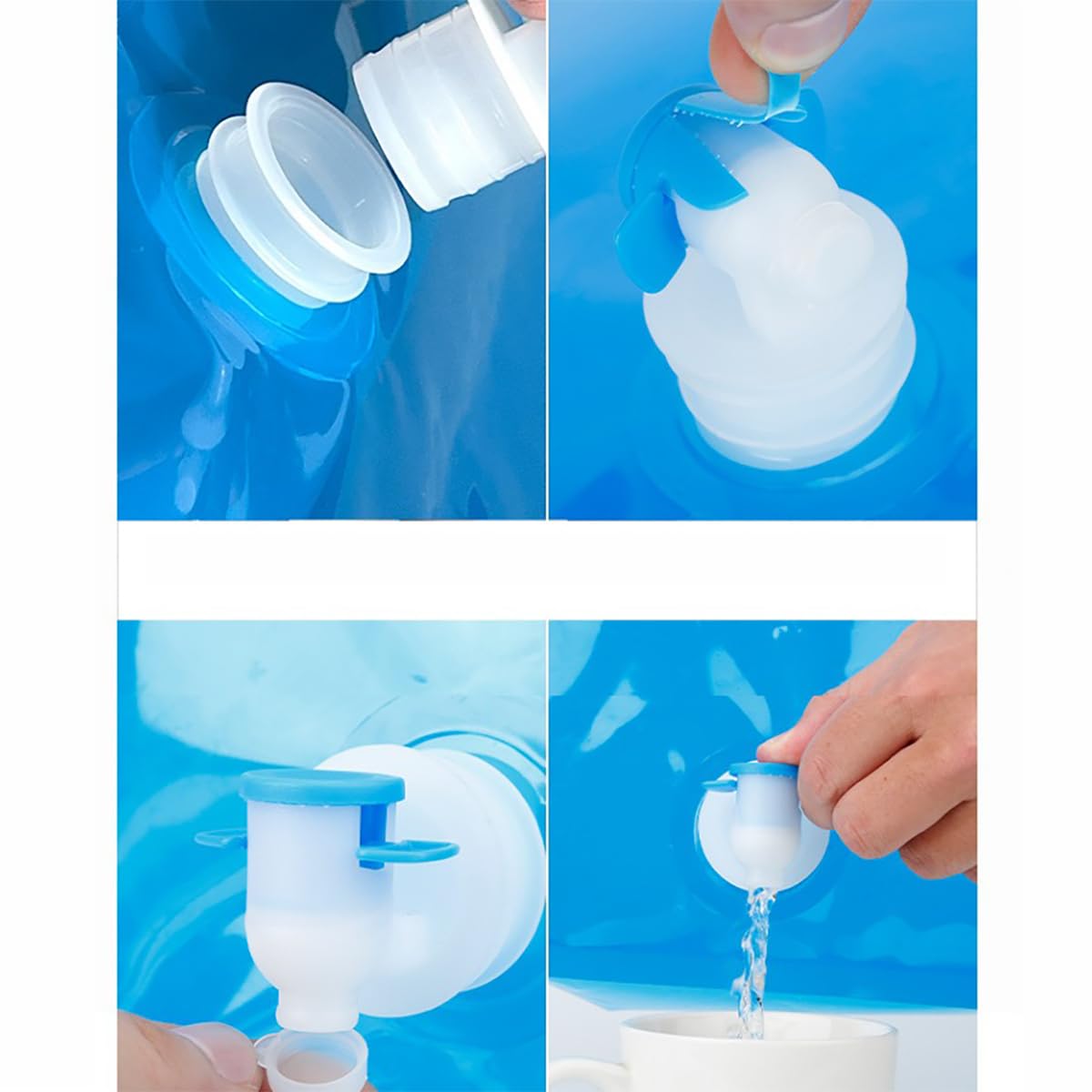 3 pcs Collapsible water bag and Cups for Camping, Hiking, Travel, Fishing Party - Portable Reusable Folding Food Grade water Cups and bag