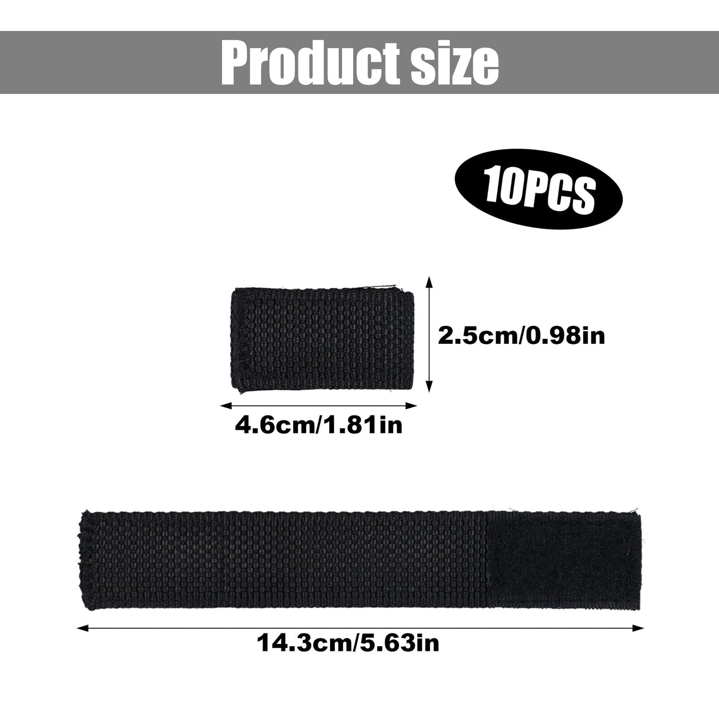 10pcs Belt Keepers for Duty Belt, Nylon Belt Loop Keeper Magic Adhesive Police Tactical Belt Keepers Fixing Duty Belt Clip Accessories for 1.5in Wide Belts Law Enforcement Security Outdoor Sports