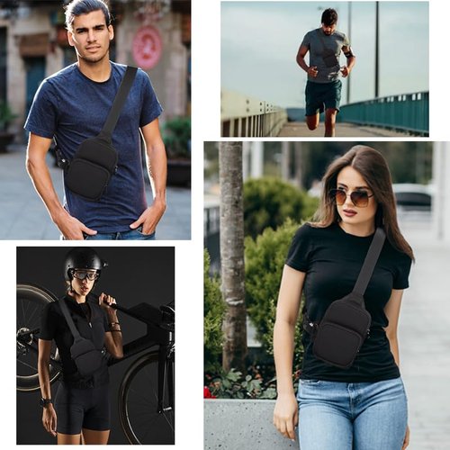 MDJYMYZ Crossbody Sling Bag Men, Cell Phone Shoulder Holster Men, Neoprene Waterproof Shoulder Backpack Chest Crossbody Bag