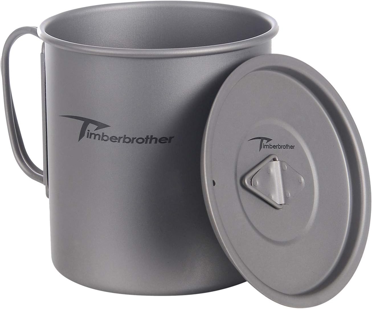 250ml-900ml Titanium Cup Camping Mug Foldable Handle Titanium Pot with Lid