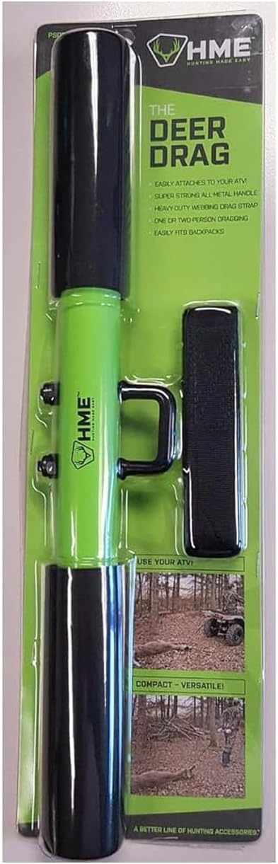 HME Pro Series Game Hunting Deer Drag Easy Grip Handle 2 Person Design Easily Attach to Vehicle