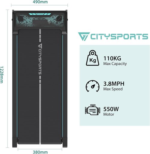 CITYSPORTS Treadmill Under Desk, Walking Pad Treadmill, Treadmill Ultra Slim & Portable for Home (Green&Black)
