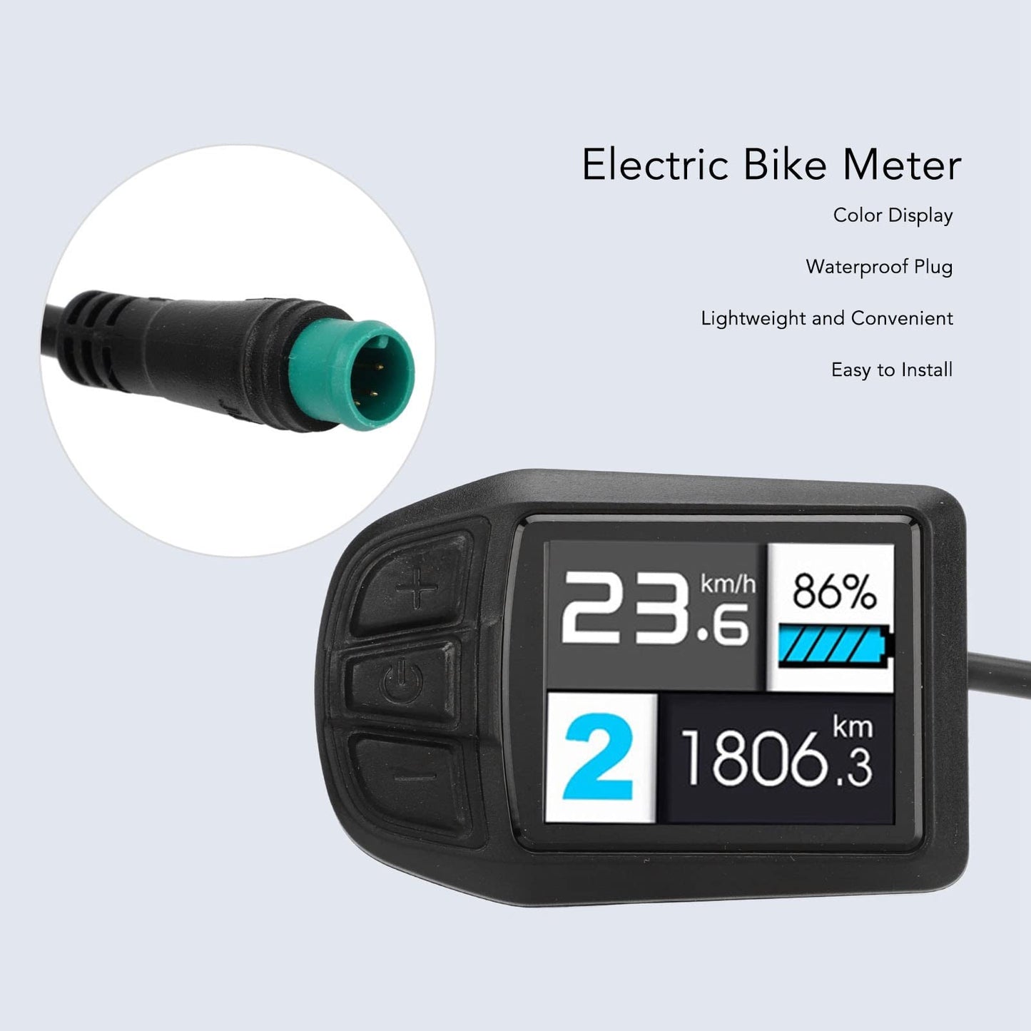 2023 Upgraded 22.2mm Colorful E Display, IPX64 and Computer, UKC3 ABS Multifunction LCD Display Meter, Assisted Conversion Accessories