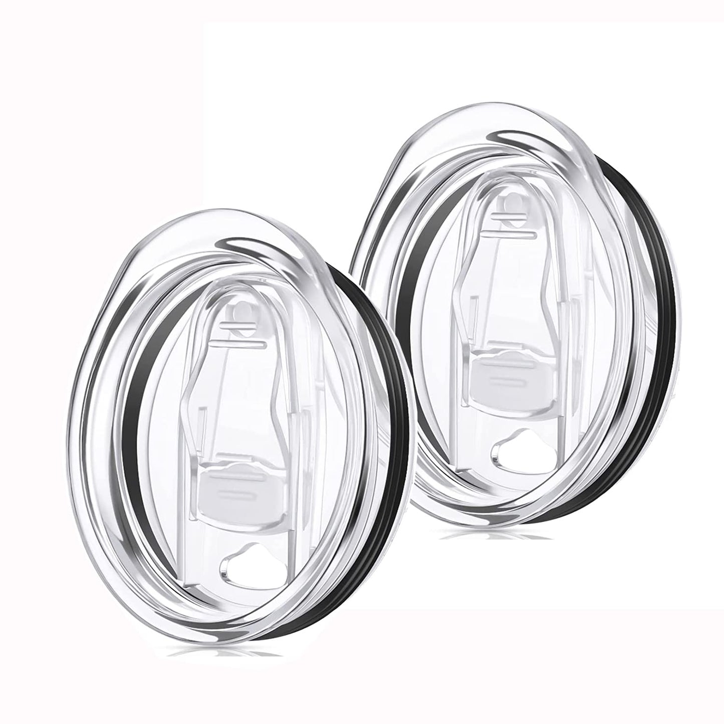 20 oz skinny tumbler lid replacement Plastic Lids Splash Resistant Covers Spill Proof Skinny Cup Covers for Mouth Tumbler Cooler Cup (Clear, 2Pack)