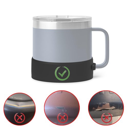 Bshirmay Protective Sleeve Boot Compatible with YETI Rambler 14 oz Mug/Stackable Mug Anti-Slip Bottom Sleeve Cover Bumper Silicone Protector Boot (YETI 14oz Mug Sleeve Black*1)