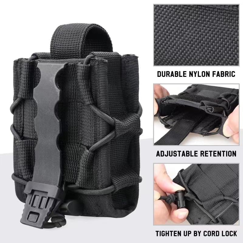 Molle Handcuff Holster, Handcuff Pouch for Duty Belt/Police Vest, Handcuffs Case Fit Asp/Hinged/Chain/Folding Rigid Handcuffs, Quick Release Cuff Holder