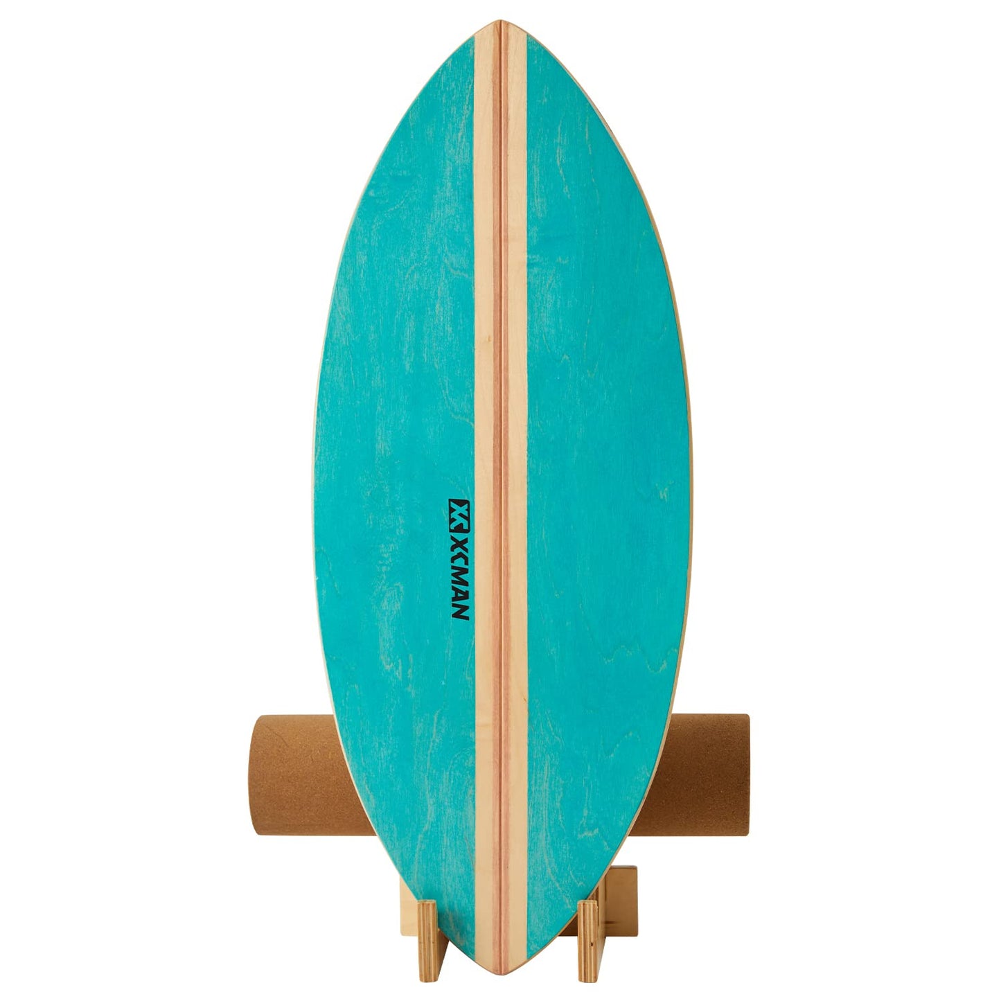 XCMAN Surf Balance Board Trainer with Roller Wooden Exercise Balancing Stability Trainer - Non Slip Surface for Adults Kids|Balance Board Surfing,Skateboarding,Hockey,Yoga