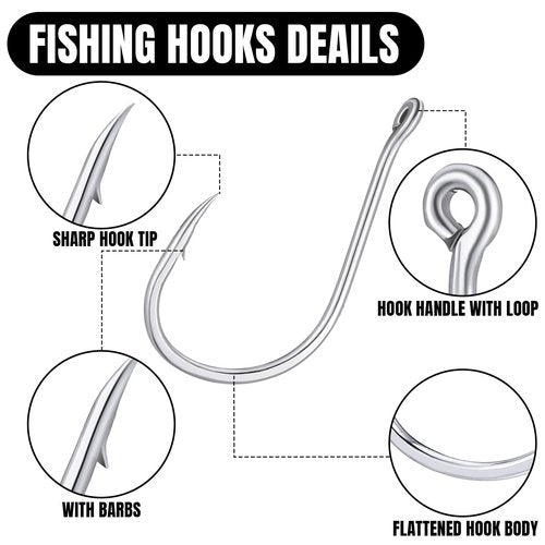 JellyArch 800 Pcs Fishing Accessories Kit Includes 700 Pcs 14 Sizes Carbon Steel Fishing Hooks 100 Pcs 9 Weights Removable Split Shot Sinker Circle Hooks Saltwater Fishing Sinkers and Weights with Box