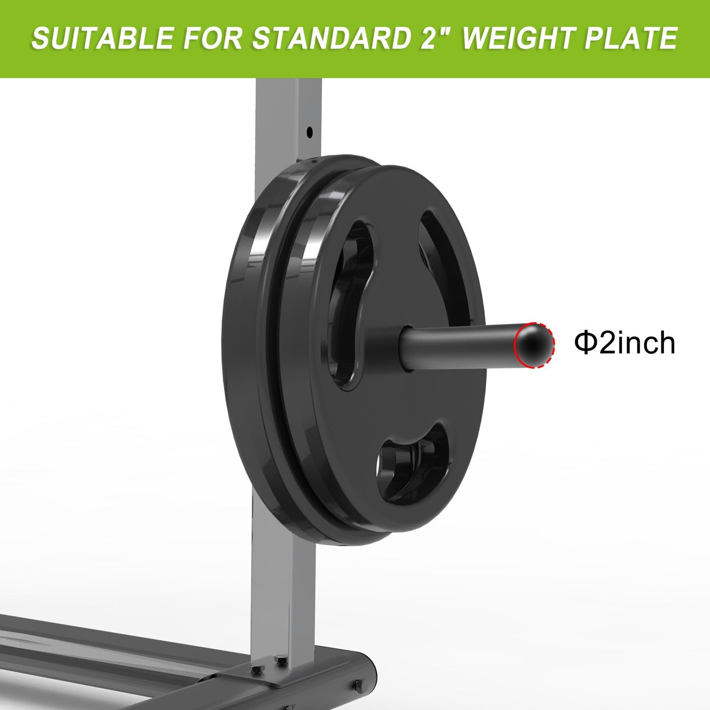 Kipika Weight Plate Holder for 3x3 Power Rack - Heavy Duty Steel Storage Rack for Olympic 2" Weight Plates - Fits 3x3 Power Rack with 1" or 5/8" Hole - Holds up to 300 lbs. per Rack - Set of 2