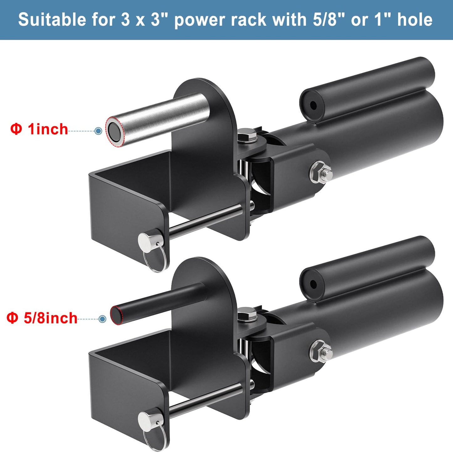 Kipika T Bar Row Landmine Attachment for 3" x 3" Power Rack - Heavy Duty T-Bar Row Platform with Swivel Suitable for 1" Standard Barbell Bar and 2" Olympic Bars - Ideal for Home Gym Workouts