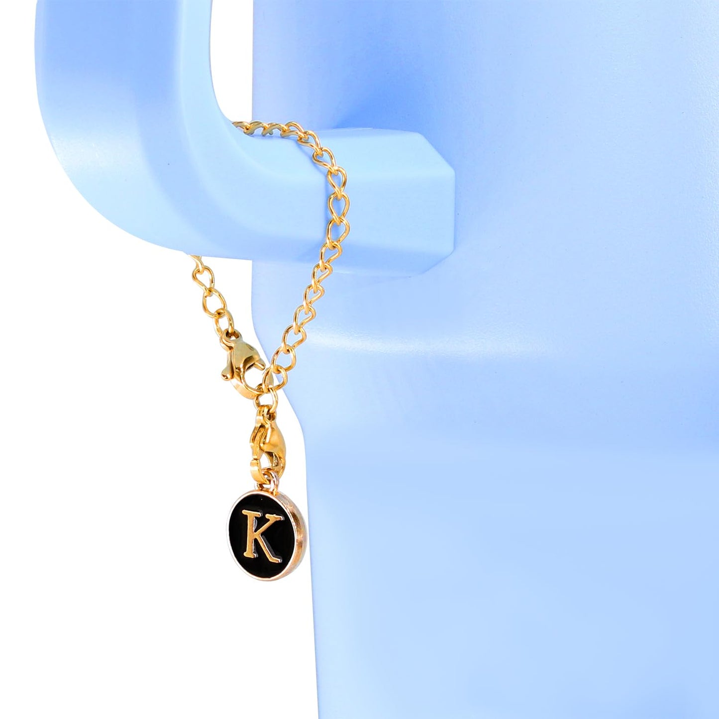 AnnabelZ Letter Charm Accessories For Stanley Cup,2PCS ID Initial Letter Charm Personalized For Stanley Tumbler Cup Identification Handle Letter Charms (K)