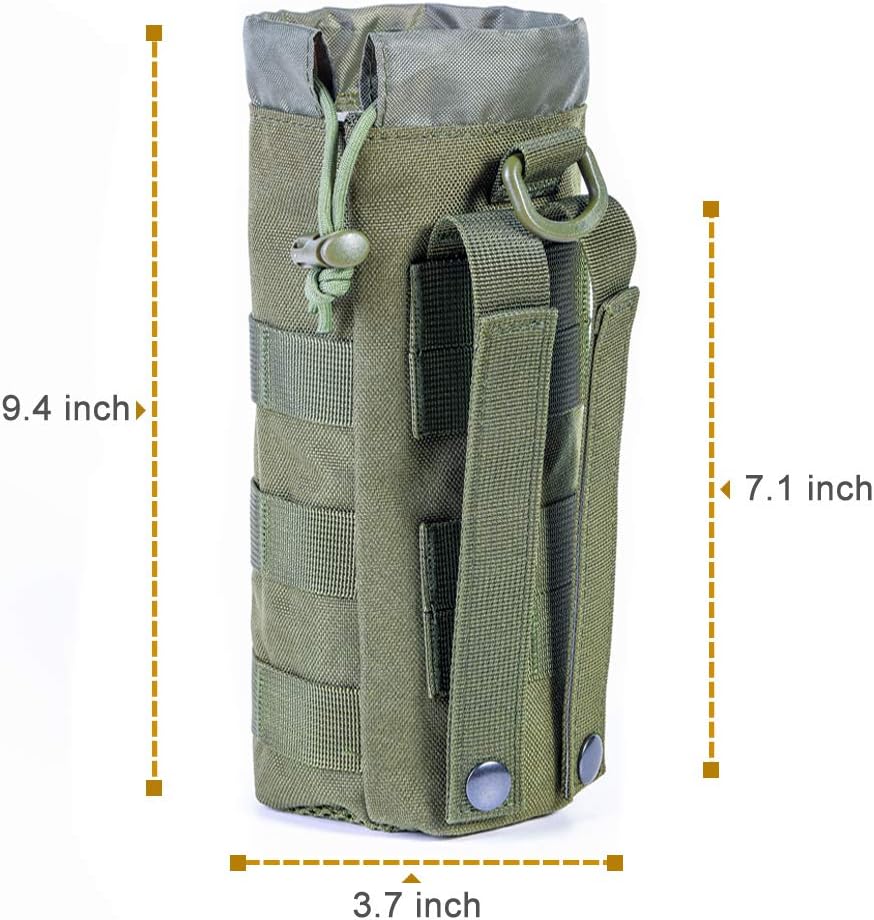 Upgraded Tactical Water Bottle Holder | Molle Pouch for Travel & Hydration