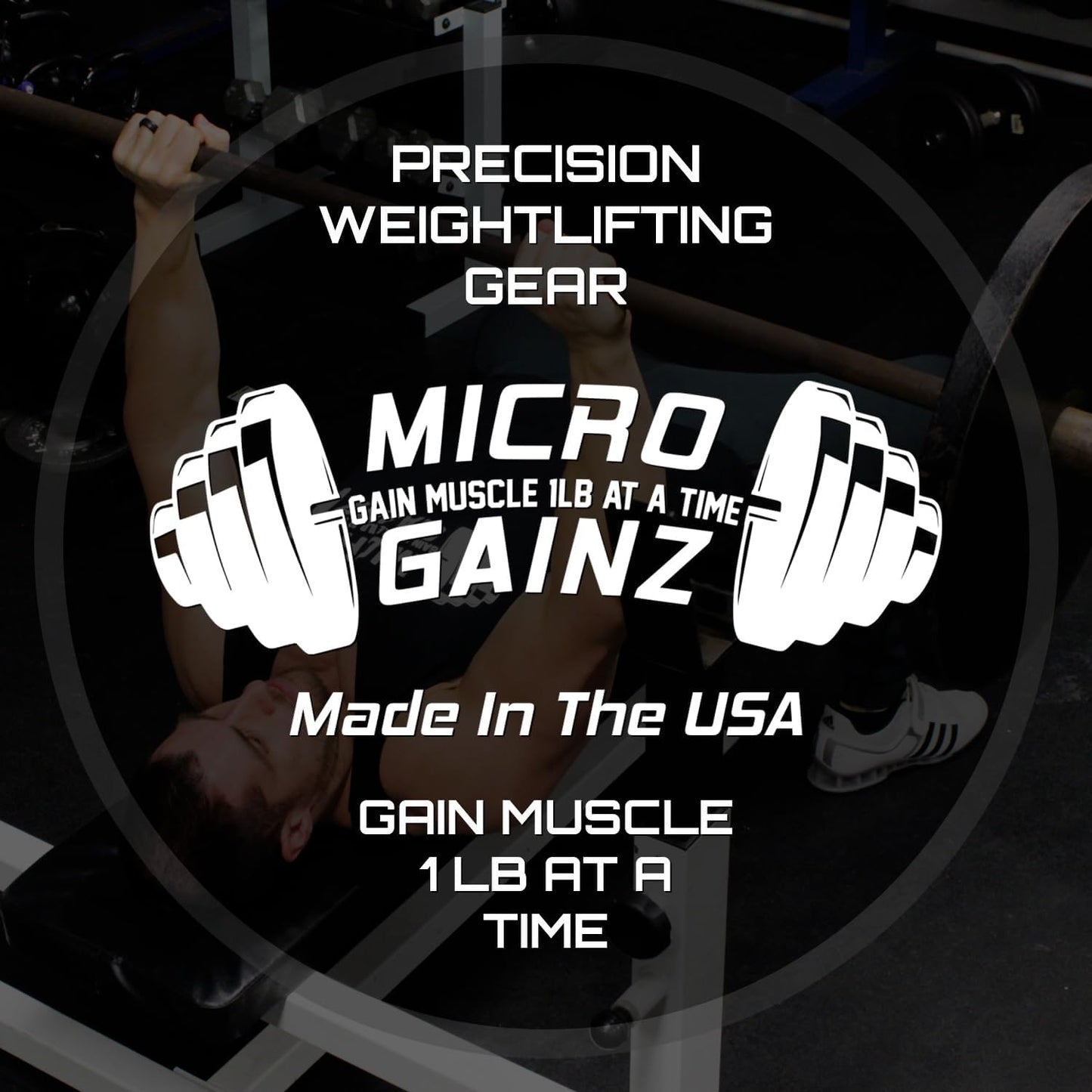 Micro Gainz Olympic Fractional Weight Plates Set, 8 Piece .50LB Olympic Weight Plates Set with Bag, Designed for Olympic Barbells for Strength Training and Micro Loading, Made in USA