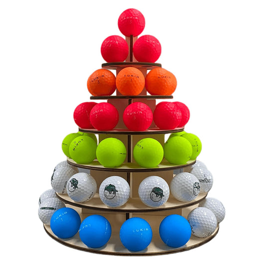 KBKJYYGS Golf Ball Display Case, Golf Ball Rack, Storage of Autograph Balls, Hold up to 60 Golf Balls, Portable Wooden Golf Ball Display for Study Room Decoration, Great for Collectors!