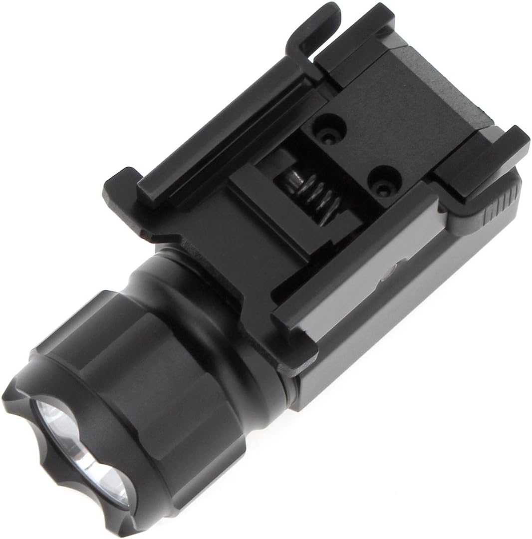 LED Tactical Strobe Gun Flashlight 2-Mode 600LM Pistol Handgun Torch Light with Quick Release Mount for Hiking, Camping, Hunting and Other Indoor/Outdoor Activities