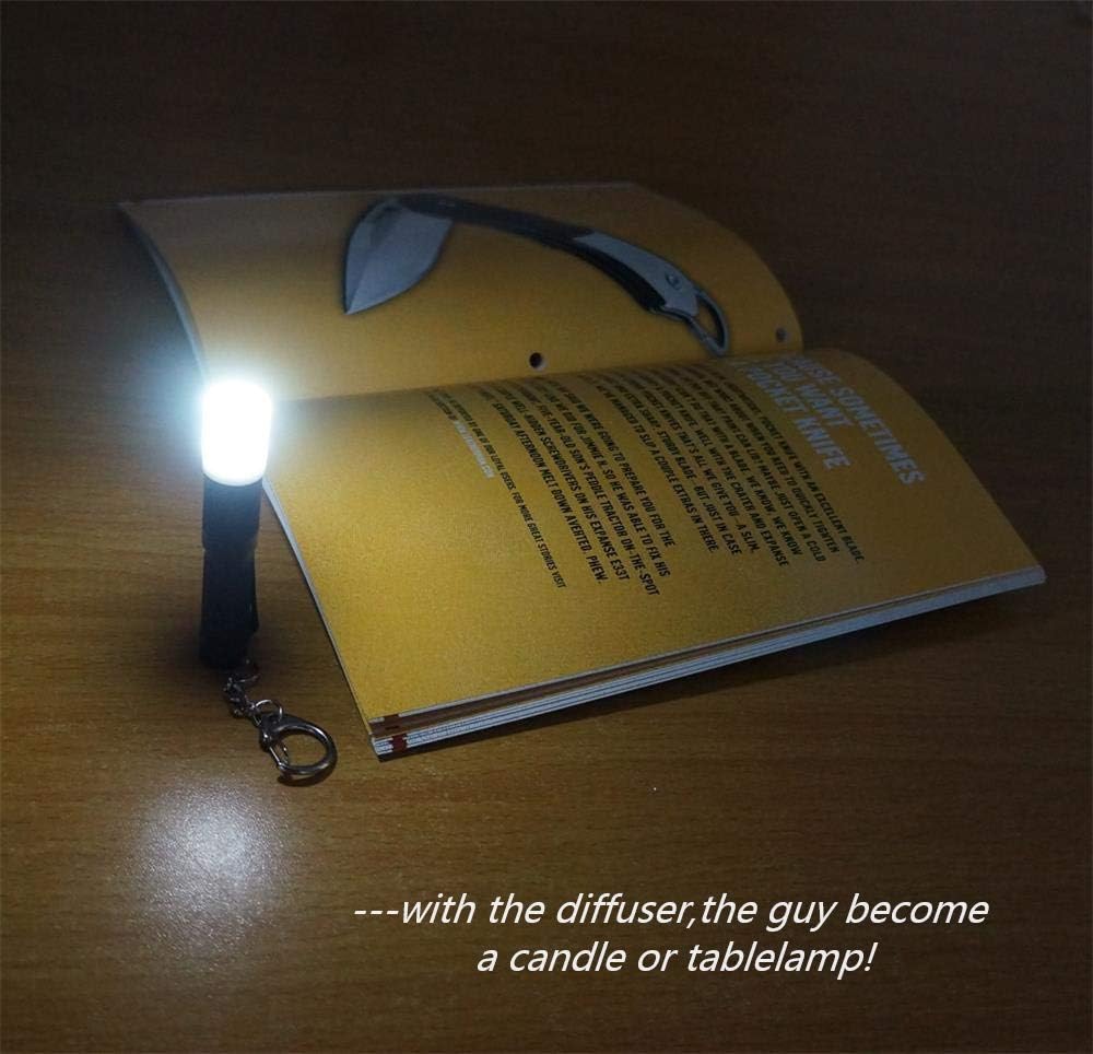 K3 Mini Keychain Flashlight AAA Small Keychain Light Bright 150 Lumens with Diffuser Clip,Multipurpose Pocket Light as Candle Hat Lamp Camp Lantern for Everyday EDC Dog Walking Hiking Camping