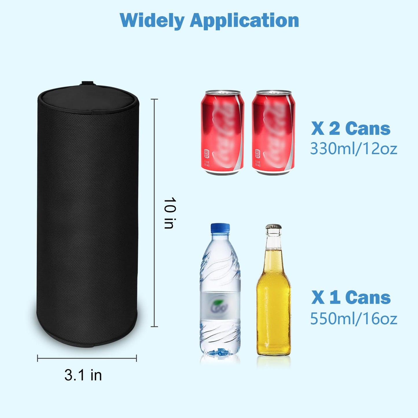 KENOBE 2-Pack Insulated Golf Cooler Bag with Shoulder Straps, Portable Camping Case Waterproof Soft Compact Beer Sleeve for Bottled Water, Picnic Fishing Hiking Essentials