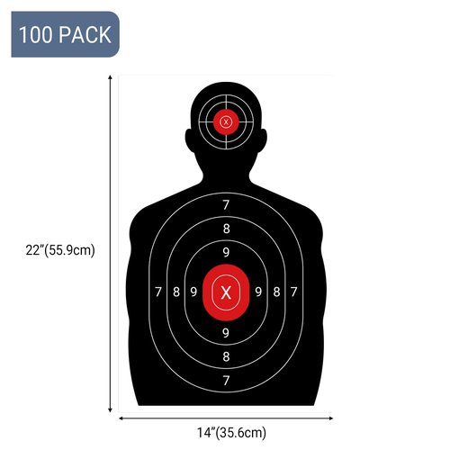 suituts 100 Pack 14x22 Inch Silhouette Shooting Targets Paper - Paper Shooting Targets for Gun & Archery Practice, Range Training