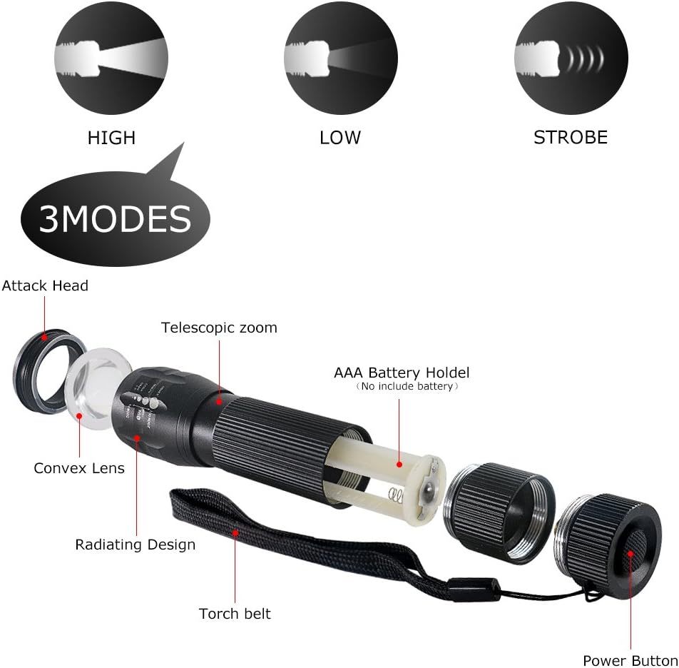 2 Packs Bike Light Set Super Bright Focus Adjustable Front Headlight and Rear LED Mountain Bicycle Light, Mount Included JB866