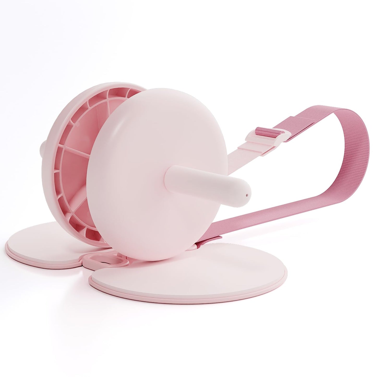 Body Factor Macaroon Ab Wheel with Resistance Band Elastic Strap System for Adjustable Support, Non-Slip Grip Handles (LOTUS)