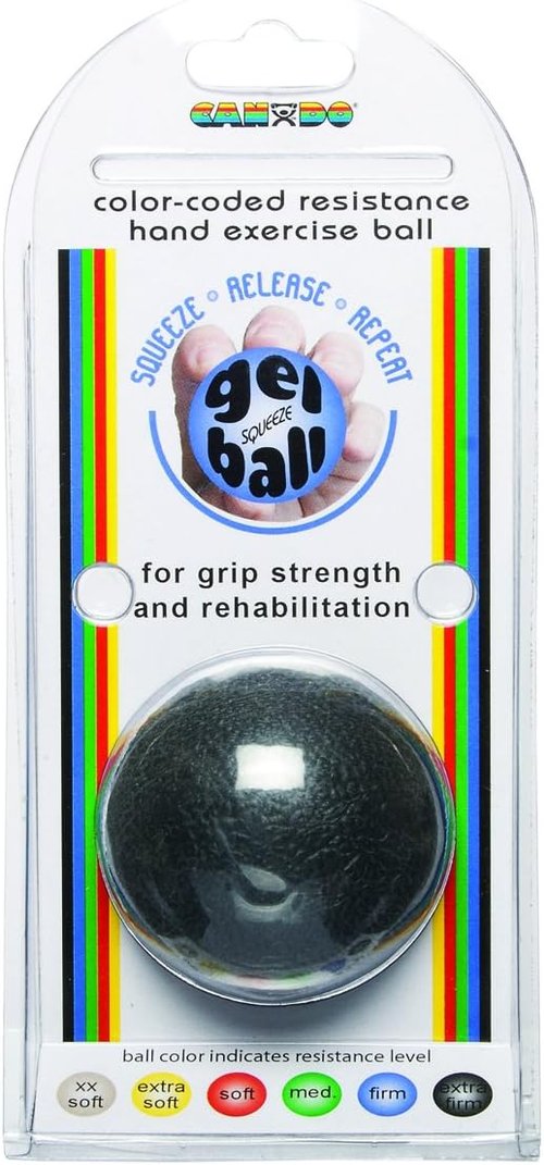 Cando 10-1495 Black Circular Hand Exercise Ball, X-Heavy Resistance, Standard
