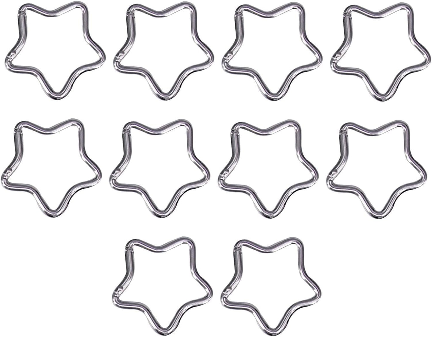 10Pcs Silver Five Pointed Star Shaped Carabiner,Aluminum AlloyHeavy Duty Keyring Hook Small Carabiner Keychain Clips for Home Fishing Camping Hiking Accessory and Car Keychain Carabiners,Accessories