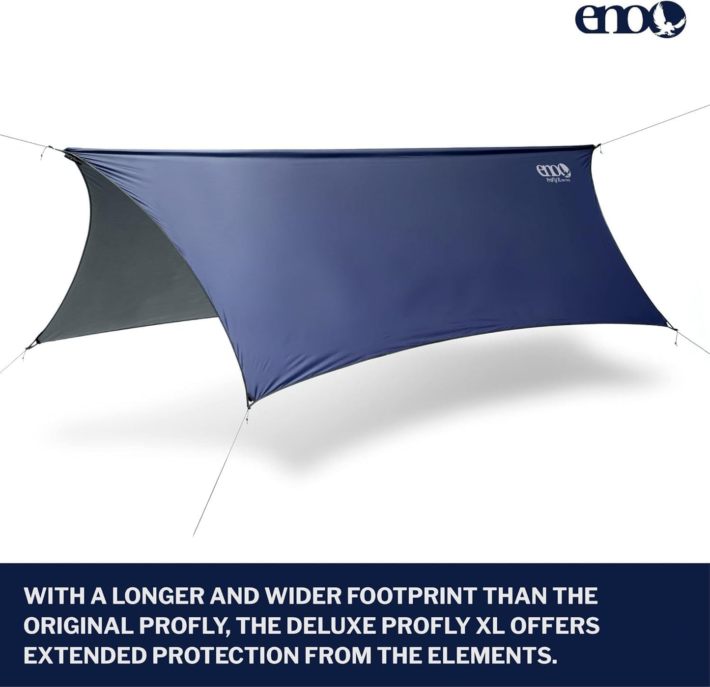 ENO, Eagles Nest Outfitters ProFly XL Rain Tarp, Ultralight Camping Tarp, Navy/Charcoal
