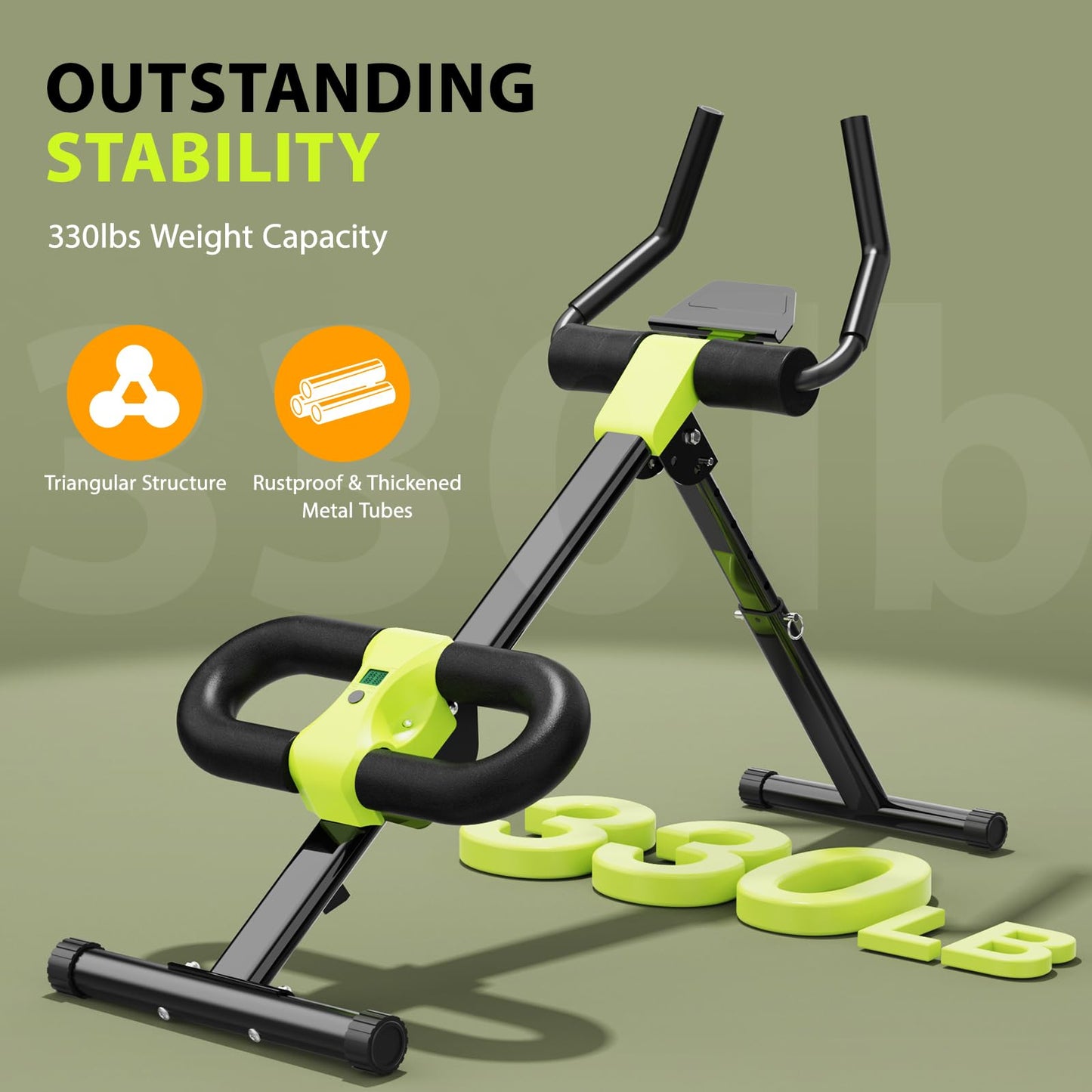 Ab Workout Equipment, Ab Machine for Home Gym Fitness, Ab Trainer Exercise Equipment for Abdominal Exercise and Strength Training (Black)