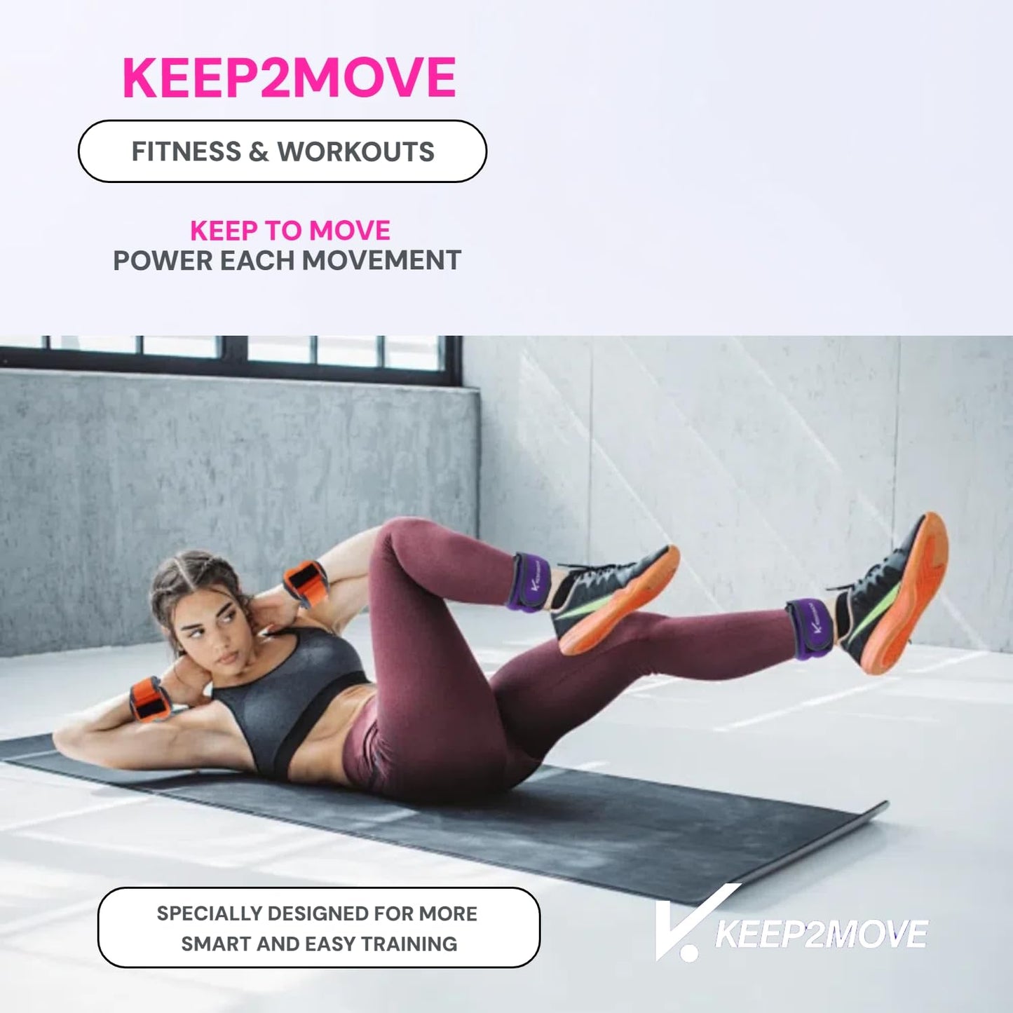 KEEP2MOVE Ankle Weights Set of 2 (0.65Lb/1Lb/2Lbs Each) For Women & Men Kids With Adjustable Strap - Roll Type Wrist Weights for Strength Training, Jogging, Pilates, Yoga, Pilates, Gym, Running, Fitness, Cardio