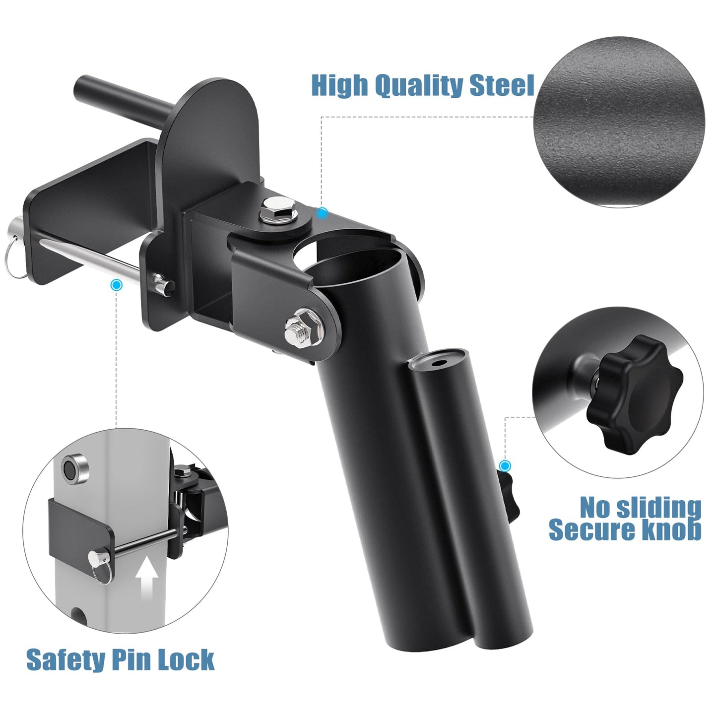 Kipika T Bar Row Landmine Attachment for 3" x 3" Power Rack - Heavy Duty T-Bar Row Platform with Swivel Suitable for 1" Standard Barbell Bar and 2" Olympic Bars - Ideal for Home Gym Workouts