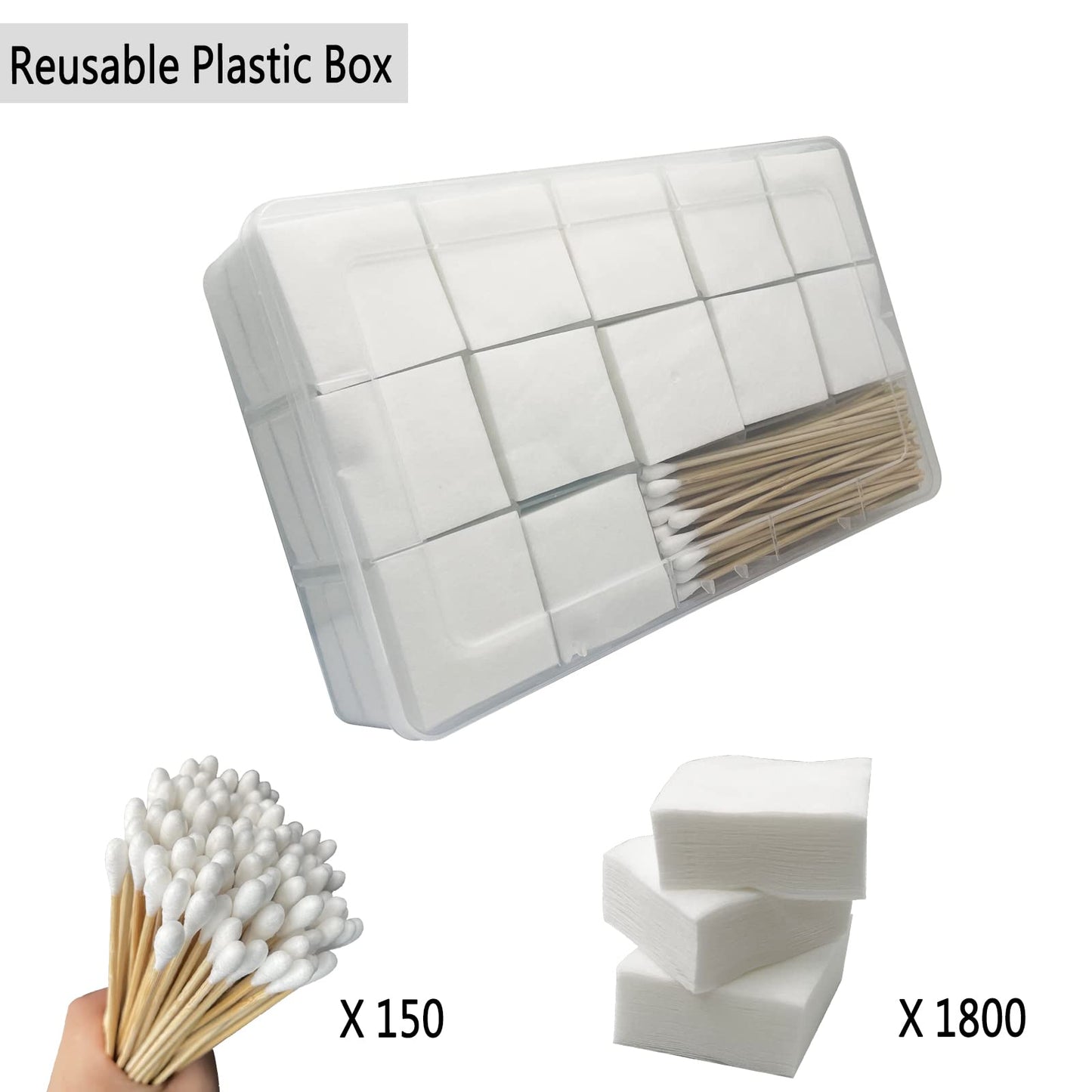 2 Inch Gun Cleaning Patches Pad & Gun Cleaning Swabs Round Tip with Bamboo Handle in Clear Storage Case 9mm Gun Cleaning Kit
