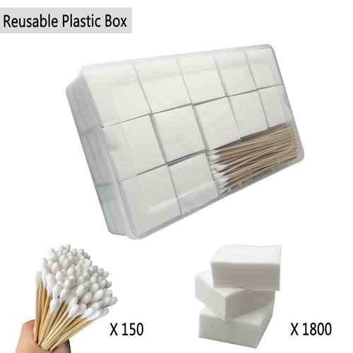 2 Inch Gun Cleaning Patches Pad & Gun Cleaning Swabs Round Tip with Bamboo Handle in Clear Storage Case 9mm Gun Cleaning Kit