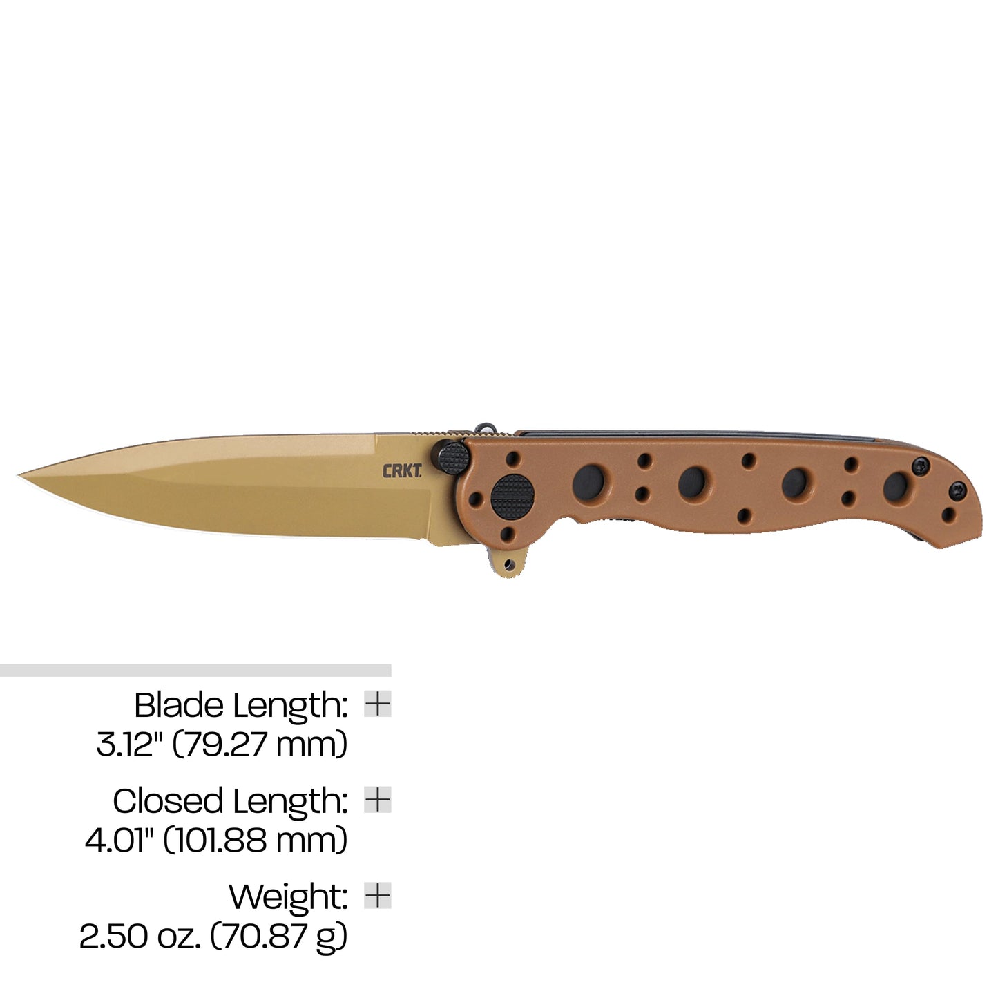 CRKT M16-01DZ Everyday Carry Folding Knife: Spear Point with D2 Steel Blade, Glass-Reinforced Nylon Handle, Liner Lock, M16-01DZ
