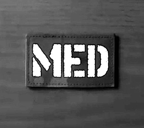JUJUPUPS 2x3.5 Infrared IR MED Medic EMS EMT Patch Tactical Vest Patch Hook-Fastener Backing(Ranger Green)