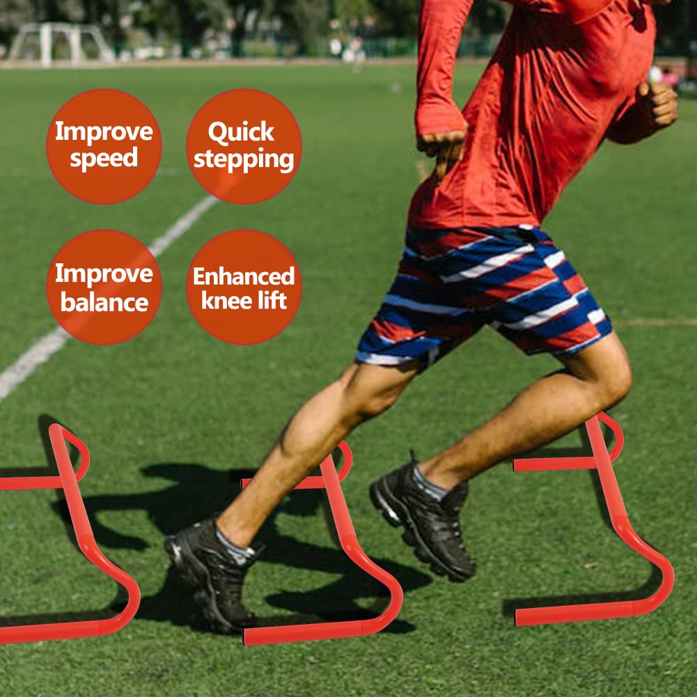 YEXEXINM 4 Pack Agility Speed Training Hurdles- 6" Detachable Agility Training Hurdles- Sports Practice Equipment for Athletes, Soccer, Basketball
