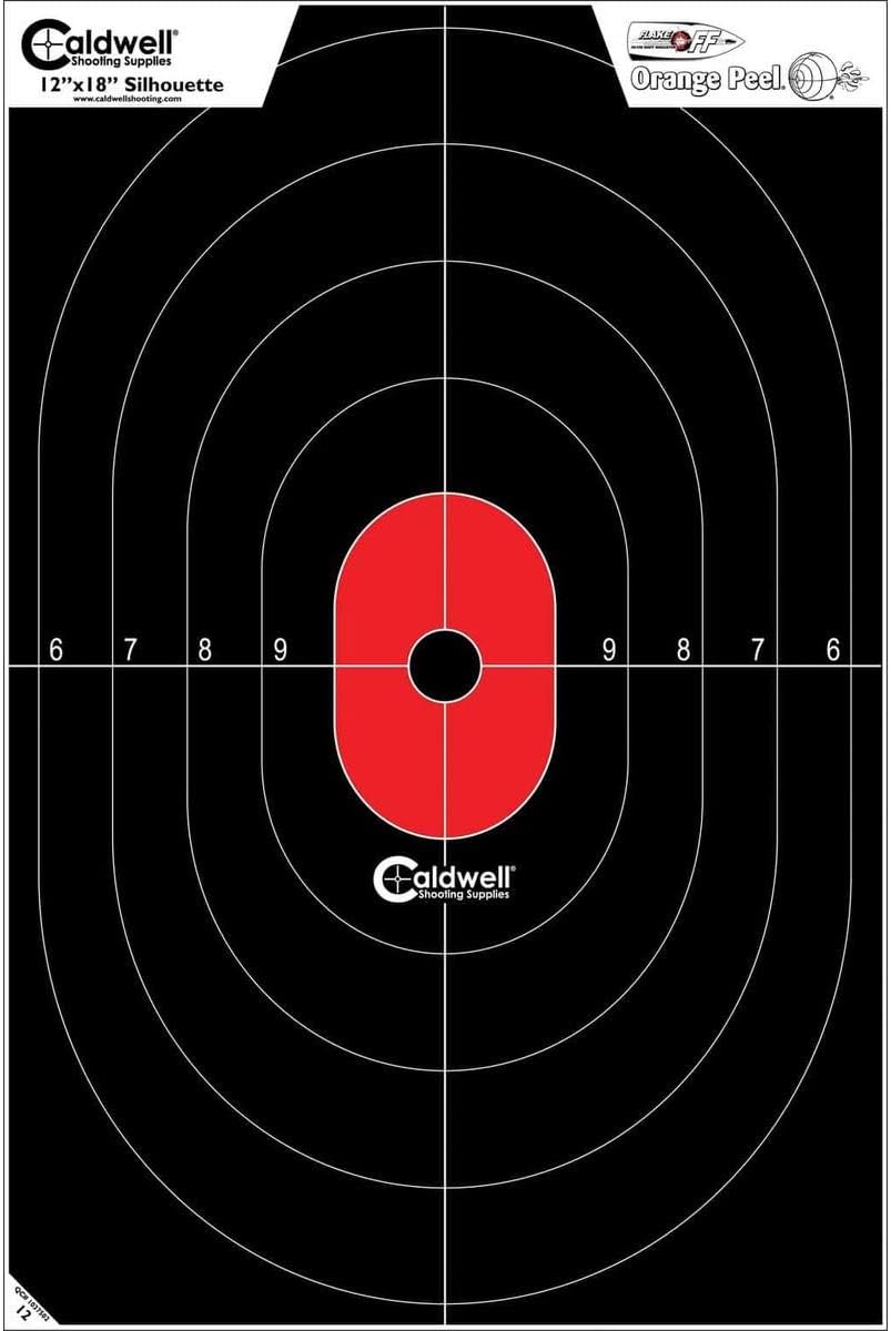 Caldwell Silhouette Center Mass Targets with Hi Vis Flake Off Material and Strong Construction for Outdoor, Range, Shooting and Hunting