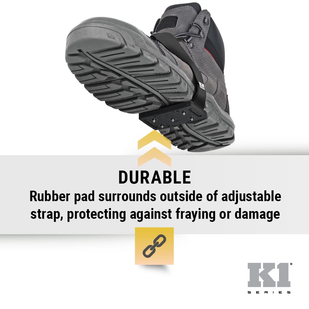 K1 Mid-Sole Ice Cleats for Men & Women - Rotatable Traction Aids For Winter Snow - Hi Vis - Low Profile