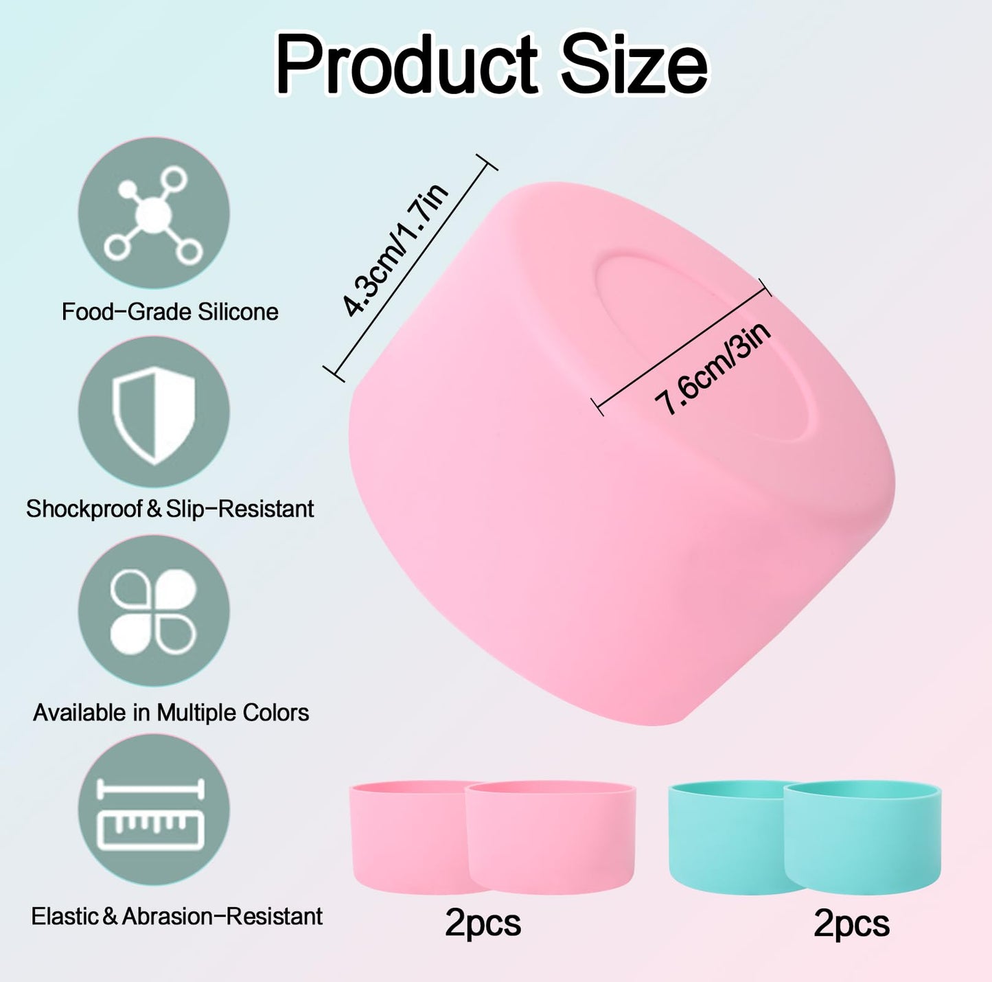 Ledander 4PCS Silicone Boots for Stanley Tumbler 40 oz and 30 oz, Non-slip Silicone Bottom Sleeve for Stanley Tumbler 40 oz 30 oz 20 oz, Stanley Cup Accessories Protector Sleeve Bottom Cover