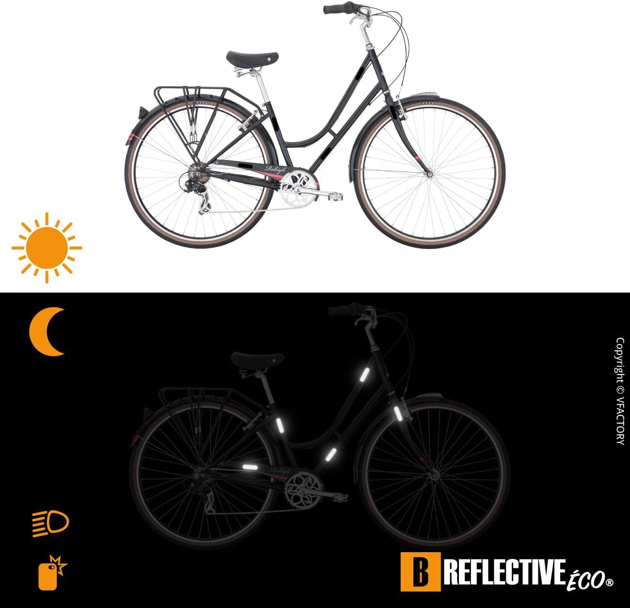 2 x Kit of 10 Retro Reflective Stickers for Motorcycle, Helmets, Bike, Scooters, Stroller, Buggy, ... - Universal Adhesive - 3M™ Technology - High Visibility - Discreet - Design - Grip